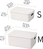 Yishyfier Plastic Storage Baskets With Lid Organizing Container Lidded Knit Storage Organizer Bins for Shelves Drawers Deskto
