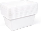 Humble Crew Toy Storage Bins for Kids, Set of 12, White, Small - Sturdy, Colorful Plastic Storage Bins for Classroom, Playroo
