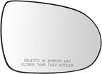 TRQ Passenger Side Mirror Glass Heated with Backing Plate For Factory Equipped Mirrors Compatible with 2016-2020 Kia Sorento