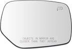 TRQ Passenger Side Mirror Glass Heated Convex with Backing Plate For Factory Equipped Mirrors Compatible with 2015-17 Subaru 