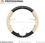 MEWANT Breathable Beige + Black Genuine Leather DIY Car Steering Wheel Cover for Toyota Camry 2018-2019 / Toyota Avalon 2019 / Toyota Corolla 2019-2020 / Toyota RAV4 2019