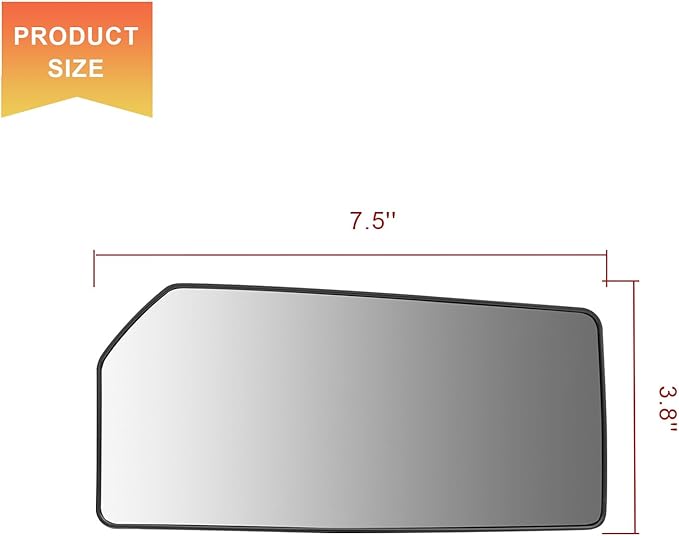 Driver Side Mirror Replacement for Toyota Tundra 2022 2023, Left Lower Exterior Side Rearview Mirrors Glass, with Backing Plate, Power Heated