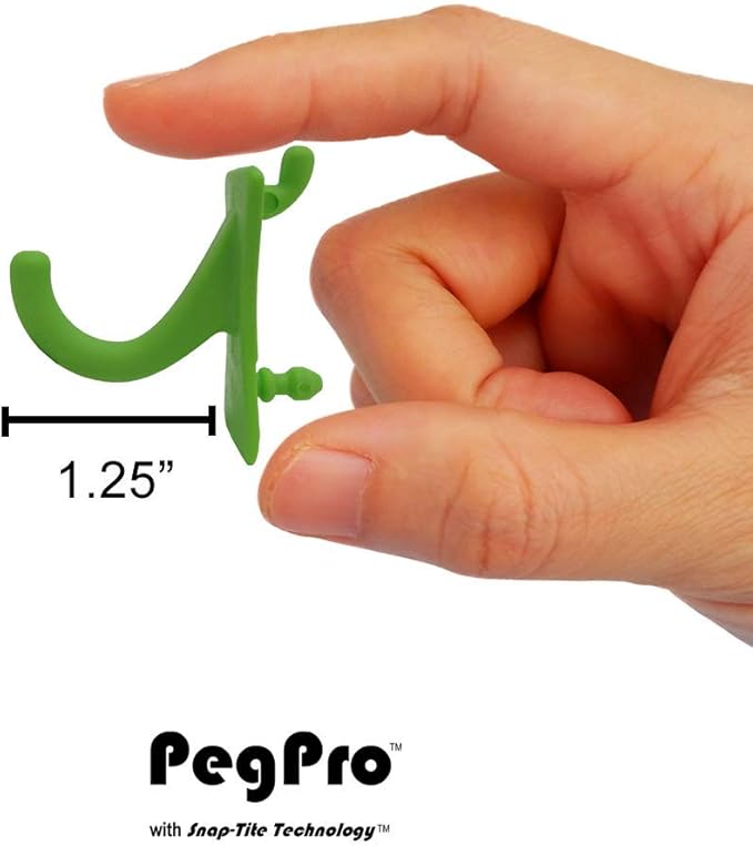 PegPro® J Hooks Kit for Standard “Wood Fiber” pegboard – Durable Plastic Pegboard Hooks - for Garage, Kitchen, Craft Room, an