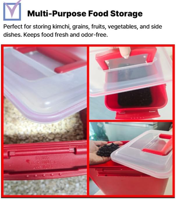 7L-1, 3.2L-2, Airtight Kimchi Container with Handle, Multi-Purpose Food Storage Box,Translucent lid container,Kimchi Fermenta