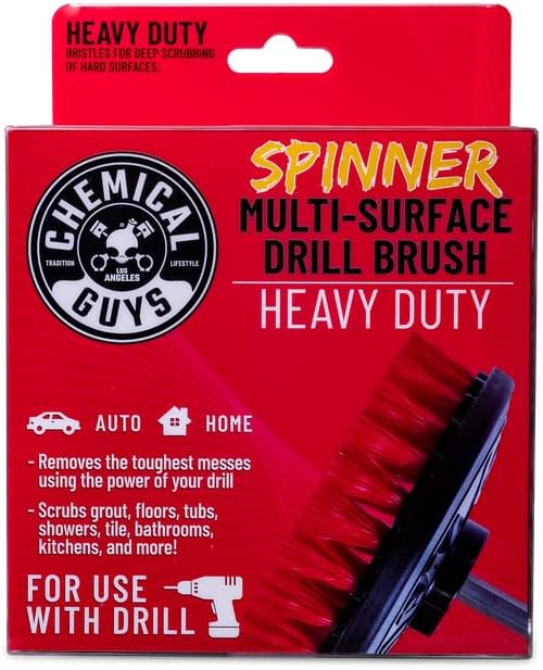 Chemical Guys ACC508 Heavy Duty Spinner Multi-Surface Drill Brush Attachment (Fits Any Standard Drill - Power Scrubber Remove