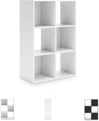 Signature Design by Ashley Onita Modern 3-Tier Floor Standing 6 Cube Organizer for Living Room, Wood, Works with 10.5 W x 10.