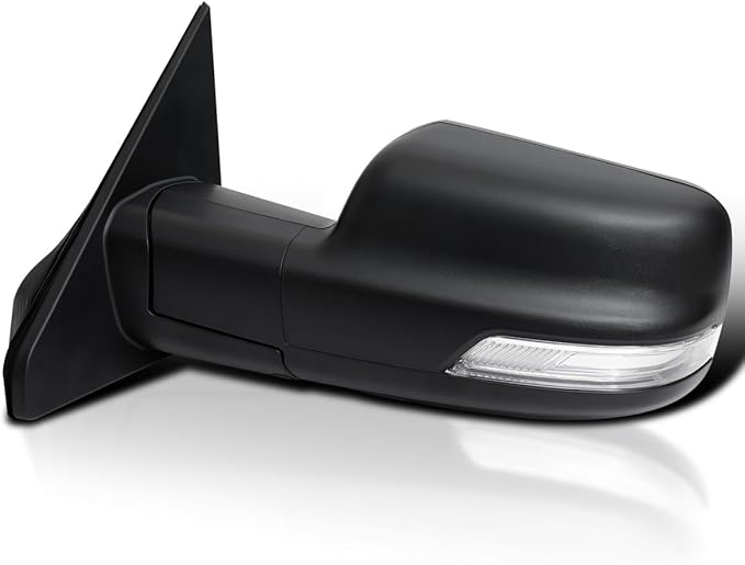 Spec-D Tuning Black Power Fold Heated + LED Signal + Blind Spot Monitor Left Driver Side Mirror Compatible with 2019-2024 Ram 1500, Left + Right Pair