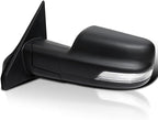 Spec-D Tuning Black Power Fold Heated + LED Signal + Blind Spot Monitor Left Driver Side Mirror Compatible with 2019-2024 Ram 1500, Left + Right Pair