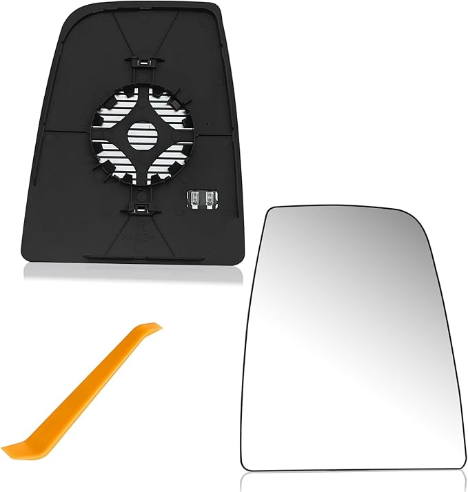 Passenger Side Upper Mirror Glass for 2015-2023 Ford Transit 150 250 350 HD - Heated OE Replacement with Backing Plate, Fits CK4Z-17K707-C, Right Side Mirror for Van, Anti-Vibration Mirror