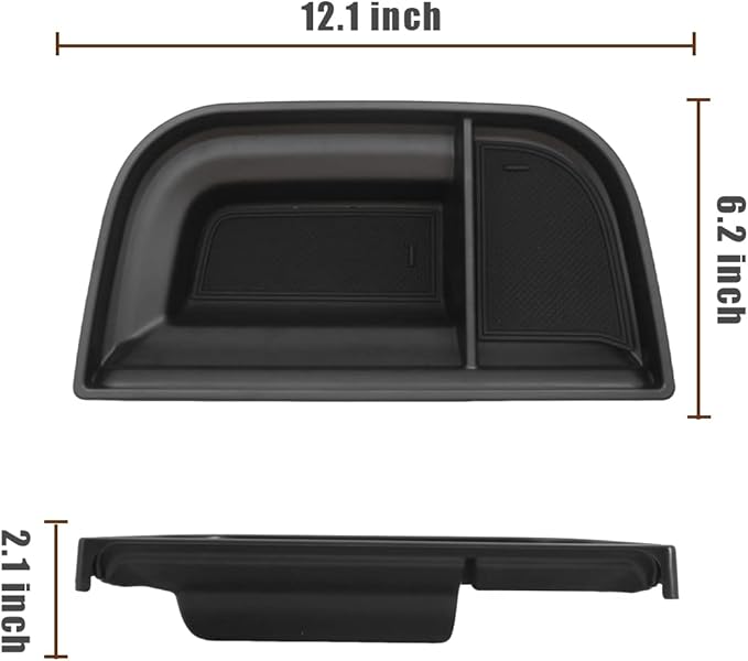 Muslogy Dashboard Storage Organizer Tray Compatible with Ford Maverick 2024 2022-2023 & Hybrid XL XLT Lariat Accessories Dash Insert Tray Behind Screen Won't Fit 2025 Maverick (Black)