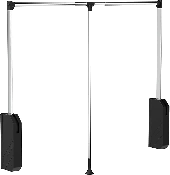 Pull Down Closet Rod, 60 lbs Load Capacity Adjustable 26-35 Inches Stainless Steel Soft-Close Wardrobe Lift with Two-way Buff