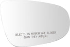 TRQ Right Passenger Side Mirror Glass Heated Convex Snap On Compatible with 2010-2014 Volkswagen Golf GTI VW1325116