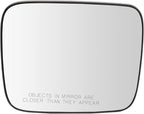 TRQ Passenger Side Mirror Glass with Backing Plate Snap On Compatible with 2015-2018 Jeep Renegade CH1325136