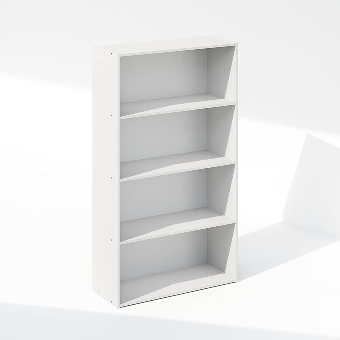Furinno Reed Closet Organizers and Storage, 4-Tier Closet Organizer, Open Shelf Closet Storage, for Wardrobe, Bedroom, Living