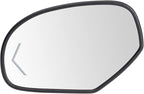 TRQ Mirror Glass w/Backing Plate Heated Driver Side Compatible with Cadillac Chevy GMC SUV