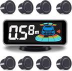 Car Parking Sensors Kit Reverse Radar parktronic System Auto Electronics Vehicle Backup Assistant Reverse 8 Sensor (Matte Bla