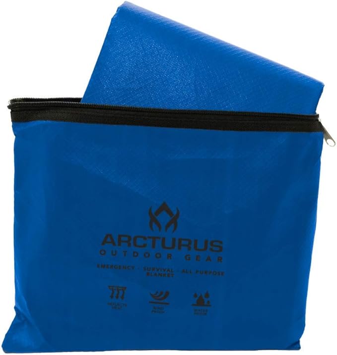 Arcturus All-Weather Outdoor Survival Blanket, Thermal Emergency Blanket, Reflective Heat Tarp with Grommets, Lightweight for