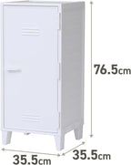 TENMA White Retro Locker-Shaped Storage Box, Fits Peg Cabinet, Vertical Storage, Easy Assembly, No Tools Required, Size: 14.0