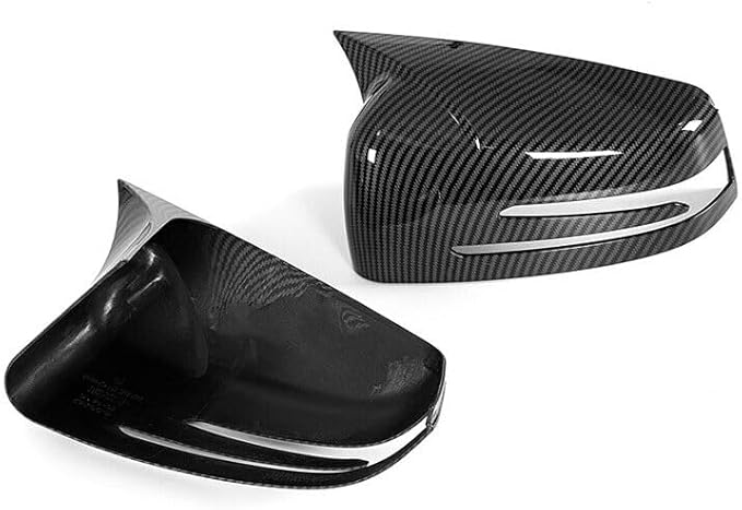 Carbon Fiber Horn Mirror Cover Cap Fit for Merceddes Beenz Beenz W204 W176 W212 CLA250 1994-2020 Passenger + Driver side