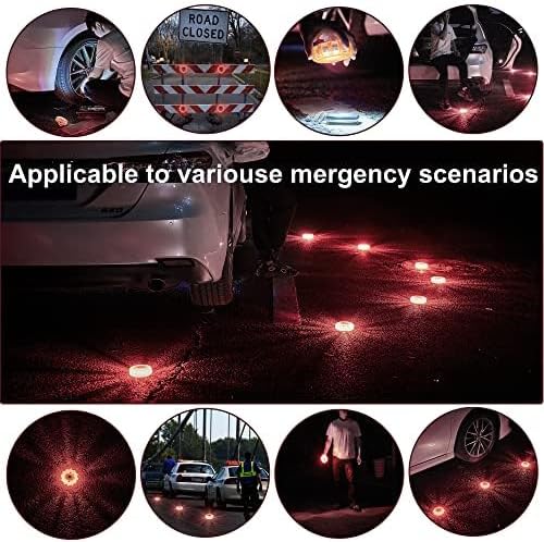 LED Road Flares 6Pack Roadside Emergency car kit Emergency Road Flares Kit with Magnetic Base for Vehicles & Boat | 9 Flash M