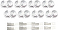 QCAA Heavy Duty Solid Metal Pole Socket Set, 1-3/8'', Matte White, 8 Pairs, Made in Taiwan