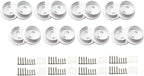 QCAA Heavy Duty Solid Metal Pole Socket Set, 1-3/8'', Matte White, 8 Pairs, Made in Taiwan