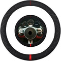 Suede Steering Wheel Cover,Compatible with Porsche Panamera SuedeLeather Sport Non-Slip Wheel Cover Car Interior Accessories 15 inch for Man and Women