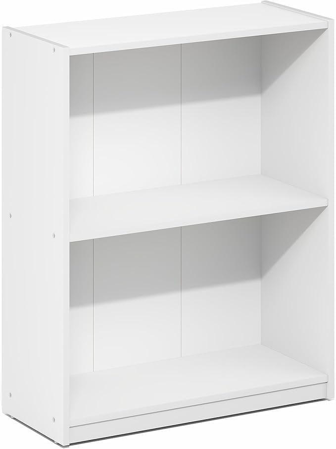 Furinno Gruen Book Shelf, 2-Tier Small Bookshelf, Bookcase with Open Shelf, 9.3 x 21.8 x 27, for Organization and Storage, fo