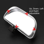 Blind Spot Mirror for Car, HD Glass Convex Wide Angle Blindspot Rear View Mirrors, Adjustable Clip On Car Side Mirror for Trucks SUVs Jeep RVs, Fits Max 0.16in/0.4cm Framed Mirrors