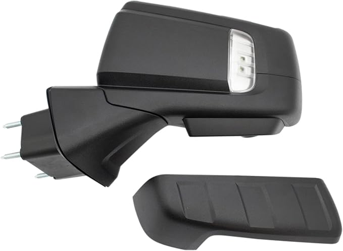 TRQ Driver and Passenger Side Mirror Set Power Heated Memory Textured Black with Spotter Glass Compatible with 2019-2021 Chev