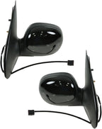 TRQ 2 Piece Driver and Passenger Side Mirror Assembly Set Manual Folding Electric Adjustment Non-Heated No Memory Black Compa