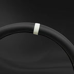 Morandi Color Steering Wheel Cover, Nappa Leather, Fashionable Sporty Style, Universal 15 inches,Black and White