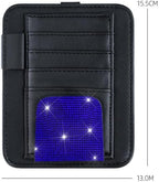 Bling Car Sun Visor Organizer, Rhinestone Multi-Pocket Truck Visor Organizer Pouch with Visor Pen Holder,Glasses Holder,Universal Sunvisor Organizers for Most Cars SUVs -Deep Blue