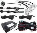 Blind Spot Car Mirror Sensor System Car Blind Area Detection System Lane Change Reminding for Safe Driving w/ 4 Sensors White