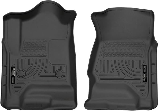 Husky Liners Weatherbeater Floor Mats | Fits Various 2014-2020 Chevrolet Silverado, GMC Sierra, Cadillac Escalade & ESV, Yukon & XL, Suburban, Tahoe (See Description) | Front Row, 2-pc Black - 18231