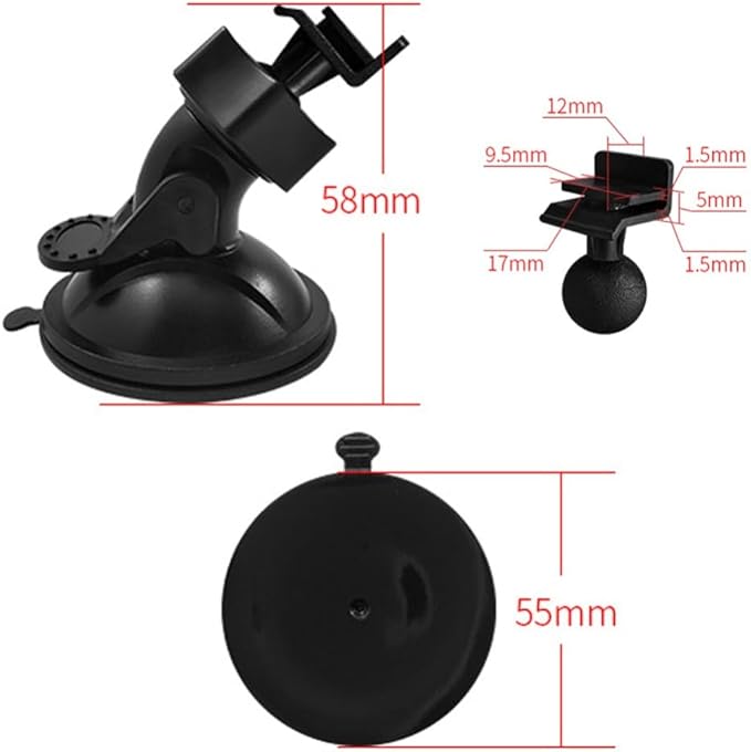 4 Pack Universal Car Dash Cam Mount - Vacuum Suction Cup Holder with 4 Interchangeable Heads for GPS Navigation and Dashboard Recorder(F Heads)