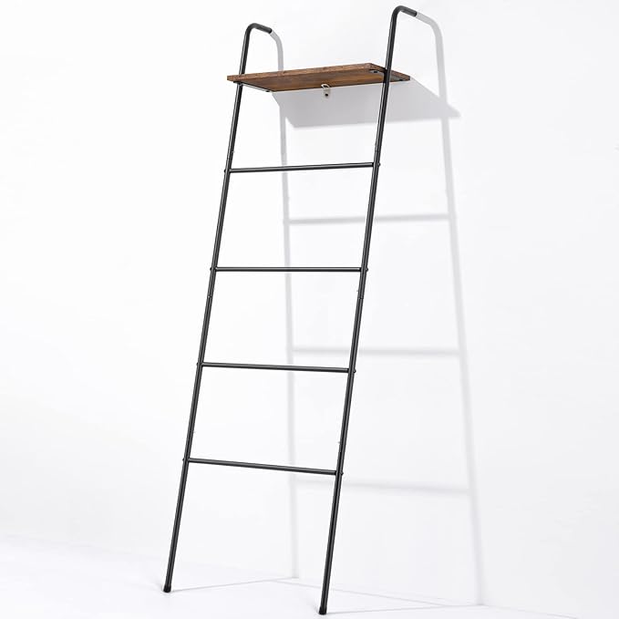 Blanket Ladder 5 Layer Wall-Leaning Blanket Rack with Shelf Decorative Blanket Ladder Shelf Metal Leaning Towel Ladder Rack f