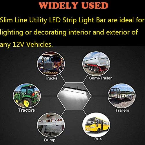 NPAUTO 4Pcs 8" White Led Utility Light Bar 18 LED Utility Strip Waterproof Boat Bow Light Marine Navigation Light 12V