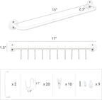 Mkono Hat Rack for Wall Baseball Cap Organizer Hanger with 20 Hooks Modern Metal Hat Holder Wall-Mounted Caps Display for Clo