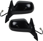 TRQ 2 Piece Driver and Passenger Side Mirror Assembly Set Electric Adjustment Heated No Memory Black Compatible with 2003-200