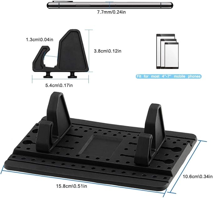 FineGood Phone Holder for Car with Air Vent Brush, Universal Silicone Car Cellphone Mount Antislip Vehicle Mobile Phone GPS M