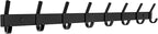 Matte Black Coat Rack Wall Mount – 24 Inch Stainless Steel Hook Rail with 8 Double Coat Hooks – Wall Mounted Entryway Organiz