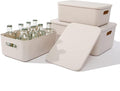 Yishyfier Plastic Storage Baskets With Lid Organizing Container Lidded Knit Storage Organizer Bins for Shelves Drawers Deskto