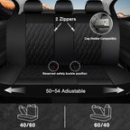CAROMOP Faux Leather Car Seat Covers Full Set,Luxury and Comfortable Covers for Cars,Split Bench Compatible Car Interior Cove