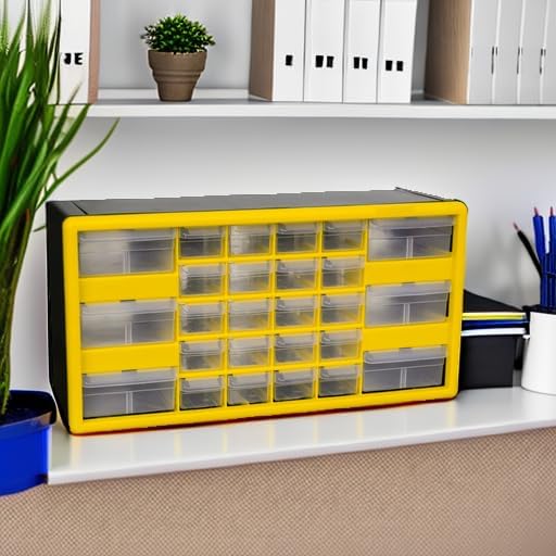 Akro-Mils 26-Drawer Plastic Drawer Storage Cabinet for Garage Organization, Bead Organizer, Building Bricks Storage, Teacher 