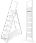 WOA WOA 6 Step Ladder, Lightweight Folding ladders with Wide Pedals, Slim Stepladder for Narrow Spaces, Tall Ladder for High 