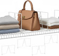 Wire Shelf Dividers - White Closet Organization & Storage Organizer - No Tool Shelf Divider for Wire Shelves - Metal Shelf Ac