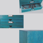 Wooden Storage Box with 4 Drawers Vintage Office Supplies and Accessories Letter Tray Wood Desktop School Supply Organizer Li
