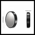 2pc Car Blind Spot Rearview Mirror 2-inch Reusable Circular High-Definition Glass Convex 360° Wide-Angle Side Rearview Mirror with Suction Cup for SUV & Truck Universal Type Black - Blindspotmirrors