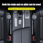 Car Seat Seat Filler 2-Piece Set to Fill the Void Between Seat Seat Blocker to Prevent Items from Drop, 4-in-1 Multifunctional Water Cup Holder Hook Large Capacity Storage Universal SUV Sedan Truck